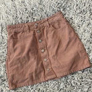 Pacsun Button down Blush colored Corduroy skirt